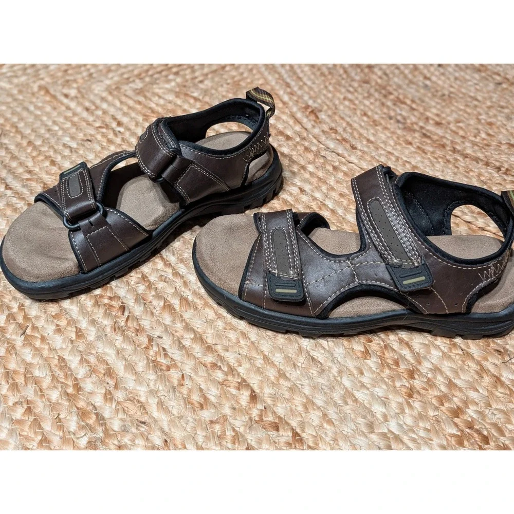 Thom McAn Daniel Brown Mens Sandals Brown Adjustable Straps Size 7M